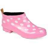 Brinley Co. Womens Patterned Rubber Ankle Rainboot