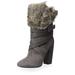 Pour La Victoire Women's Bionda Fold Over Faux Fur Ankle Boot, Dark Grey, 8.5 M US