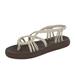 DREAM PAIRS Women's Flat Sandals Strap Yoga Casual Lightweight Beach Shoes KHAKI/TURQUOISE ATHENA_12 size 11