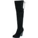 Chase & Chloe Max-2 Women's Over The Knee Thigh High Suede Chunky Heel Boot