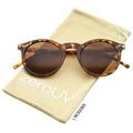 zeroUV - Retro Horn Rimmed Keyhole Nose Bridge P3 Round Sunglasses 49mm - 49mm