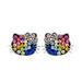 Sterling Silver Multi Crystal Hello Kitty Earrings