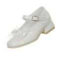 Rain Kids Little Girls White Patent Bow Glittery Stud Dress Shoes 6.5-10 Toddler