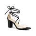 Allegra K Women's Clear Strap Chunky Heel Lace Up Heels Sandals