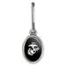 Marines USMC White Eagle Globe Anchor on Black Officially Licensed Antiqued Oval Charm Clothes Purse Suitcase Backpack Zipper Pull Aid