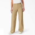 Dickies Women's Regular Fit Wide Leg Work Pants - Stonewashed Khaki Size 4 (FP901)