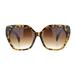 Womens Mod Plastic Squared Butterfly Chic Sunglasses Tortoise Gradient Brown