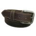 1 1/2" Handmade Solid Buffalo Leather Belts Stitched Edges - Brown / 34 / Antique Nickel