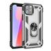 Dteck Screen Protector Case For Apple iPhone 12 (6.1 inches) iPhone 12 Pro 6.1 Shockproof Rubber Armor Case Hybrid Rugged Hard PC Back Phone Ring Kickstand Cover with Tempered Glass Film Silver