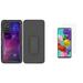 Bemz Armor Combo Samsung Galaxy A51 (Not 5G) Phone Case - Heavy Duty Armor Protector Belt Clip Cover (2-Pack) Tempered Glass Screen Protectors and Touch Tool - Purple Nebula