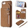 iPhone SE 2020 Case iPhone 7 Case iPhone 8 Case iPhone 6s Case Dteck PU Leather Zipper Wallet Back Kickstand Case Protective Cover With Card Slots Coffee