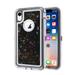 iPone XR 6.1 inche case 3 in 1 Hard Clear Detachable Sparkle Dynamic Drift Sand Blink Flow Sand Glitter Heart-Shape Quicksand & Paillette Back Clear Hourglass Case Cover(Black)