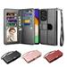 6.5 Galaxy A52 4G / 5G Wallet Case Galaxy A52 5G 2021 PU Leather Case Njjex Luxury PU Leather 9 Card Slots Holder Carrying Folio Flip Cover [Detachable Magnetic Hard Case] & Kickstand & Hand Strap