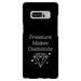 DistinctInk Case for Samsung Galaxy Note 8 (6.3 Screen) - Custom Ultra Slim Thin Hard Black Plastic Cover - Pressure Makes Diamonds - Black White - Inspirational Quote