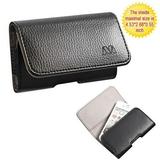 APPLE iPhone 4S / 4 / 3GS / 3G / iPod Touch 4th Gen Horizontal Leather Holster Pouch Belt Clip Loops Phone Cover Case with Magnetic Closure For Universal Cell Phone 4.53 X 2.68 X 0.55 inch - BLACK