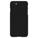 DistinctInk Case for iPhone 7 / 8 / SE (2020 Model) (4.7 Screen) - Custom Ultra Slim Thin Hard Black Plastic Cover - Black Grey Carbon Fiber Printed Design