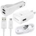 for HTC Desire 12s Adaptive Fast Charger Kit Charger Kit with Car Charger Wall Charger and 2x Micro USB Cable
