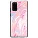 DistinctInk Case for Samsung Galaxy Note 20 ULTRA (6.9 Screen) - Custom Ultra Slim Thin Hard Black Plastic Cover - Pink Blue White Marble Image Print - Printed Marble Image