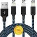 epacks Charge 3Pack 2 Meter Phone Cable 6FT Nylon Braided USB Fast Charging Cable Cord Compatible with Smart Phone X Case/8/8 Plus/7/7 Plus/6/6s Plus/5s/5 iPad Mini MAX Case (Blue Black)