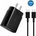 Original 25W USB-C Super Fast Charging Wall Charger for Samsung Galaxy A31 Charger Adapter with 3ft Type-C Cable - Black