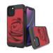 Capsule Case Compatible with iPhone 12 Pro [Shock Defender Hybrid Slim Design Protective Black Case Cover] for iPhone 12 6.1 inch (Red Rose)