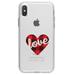 DistinctInk Clear Shockproof Hybrid Case for iPhone XS Max (6.5 Screen) - TPU Bumper Acrylic Back Tempered Glass Screen Protector - Buffalo Love Heart - Red Black Plaid