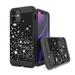 Capsule Case Compatible with iPhone 12 mini [Hybrid Fusion Dual Layer Slick Armor Shock Defender Black Case Cover] for iPhone 12 mini 5.4 inch (Black White Stars)