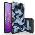 Galaxy S10+ Case Duo Shield Slim Wallet Case + Dual Layer Card Holder For Samsung Galaxy S10+ [NOT S10 OR S10e] (Released 2019) Urban Camo Blue