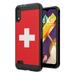 Capsule Case Compatible with LG K22 K22+ [Cute Brushed Texture Shockproof Hybrid Slim Men Women Protective Black Case Thin Phone Cover] for Boost LG K22 LMK200 - (Switzerland Flag)