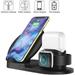 3 in 1 Wireless Charger Stand QI Wireless Charging Dock Station Replacement for Apple Watch Series 3/2/1 iPhone Xs/XS MAX/XR/X/8/8 Plus AirPods - Black