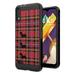 Capsule Case Compatible with LG K22 K22+ [Cute Brushed Texture Shockproof Hybrid Slim Men Women Protective Black Case Thin Phone Cover] for Boost LG K22 LMK200 - (Plaid Scottish Terrier)