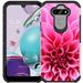 LG Aristo 5 / LG Phoenix 5 / LG Fortune 3 / LG Tribute Monarch / LG Risio 4 / LG K8x Case - Colorful Design Hybrid Armor Case Shockproof Dual Layer Protective Phone Cover - Pink Dhalia