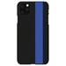 DistinctInk Case for iPhone 12 MINI (5.4 Screen) - Custom Ultra Slim Thin Hard Black Plastic Cover - Thin Blue Line Grey Black Carbon Fiber Print