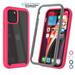 iPhone 12 Mini Case Sturdy Case for 2020 iPhone 12 Mini Njjex Hard Plastic Full-Body Rugged Transparent Clear Back Bumper Case Cover for Apple iPhone 12 Mini -Hot Pink