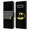 Head Case Designs Officially Licensed Batman DC Comics Logos Na Na Na Na Leather Book Wallet Case Cover Compatible with Samsung Galaxy S10+ / S10 Plus