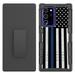 Bemz Armor Holster Samsung Galaxy Note 20 Ultra 5G Phone Case (Heavy Duty Rugged Protector Cover with Removable Belt Clip Holster with Touch Tool) - Thin Blue Line Flag