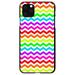 DistinctInk Case for iPhone 11 Pro (5.8 Screen) - Custom Ultra Slim Thin Hard Black Plastic Cover - Rainbow White Chevron Stripes Wave - Chevron Stripes Pattern