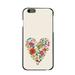 DistinctInk Case for iPhone 6 PLUS / 6S PLUS (5.5 Screen) - Custom Ultra Slim Thin Hard Black Plastic Cover - Spring Collection - Floral Heart Green Red
