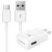 TTECH for Samsung Galaxy S8 S9 S10 Plus Huawei P30 Honor 20 Adaptive Fast Charger USB-C Type-C Cable Kit Fast Charging USB Wall Charger Home Power Adapter [1 Wall Charger + 4 FT Type-C Cable] White