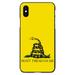 DistinctInk Case for iPhone XR (6.1 Screen) - Custom Ultra Slim Thin Hard Black Plastic Cover - Don t Tread On Me - Gadsden Flag