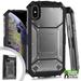 GSA Screw Metal Jacket Hybrid Case For iPhone XS Max (6.5 ) - Silver Black