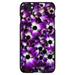 DistinctInk Case for iPhone 7 / 8 / SE (2020 Model) (4.7 Screen) - Custom Ultra Slim Thin Hard Black Plastic Cover - Purple White Black Flowers