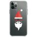 DistinctInk Clear Shockproof Hybrid Case for iPhone 12 MINI (5.4 Screen) - TPU Bumper Acrylic Back Tempered Glass Screen Protector - Santa Hat Merry Christmas