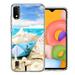 MUNDAZE For Samsung A01 Beach Paper Boat Design Double Layer Phone Case Cover