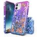 Beyond Cell compatible with Apple iPhone 12 Mini 5.4 Diamond Glitter Liquid Case Transparent Bling Eiffel Bicycle Roses