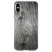 DistinctInk Clear Shockproof Hybrid Case for iPhone XR (6.1 Screen) - TPU Bumper Acrylic Back Tempered Glass Screen Protector - Grey Weathered Wood Grain Print - Printed Wood Grain Image