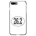 DistinctInk Case for iPhone 7 PLUS / 8 PLUS (5.5 Screen) - Custom Ultra Slim Thin Hard Black Plastic Cover - White 26.2 Oval Marathon Run - Show Your Love of Running