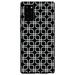 DistinctInk Case for Samsung Galaxy Note 20 ULTRA (6.9 Screen) - Custom Ultra Slim Thin Hard Black Plastic Cover - Black White Square Pattern Geometric