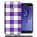 MUNDAZE Samsung J3 2018/J3 Star/J3 Achieve Purple Plaid Design TPU Gel Phone Case Cover