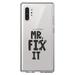 DistinctInk Clear Shockproof Hybrid Case for Galaxy Note 10 PLUS (6.8 Screen) - TPU Bumper Acrylic Back Tempered Glass Screen Protector - Mr. Fix It Wrench